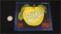 Original 1950's Wilco Brand Apples Crate Label