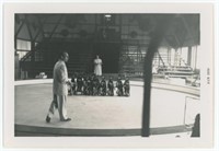 3.5x5 January 1959 Dogs posing in center of ring