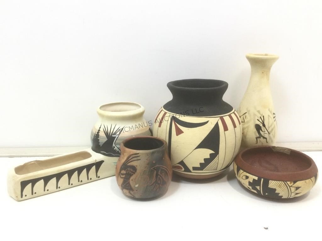 Signed Damaged Southwestern Pottery Vases