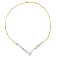 14K Gold Diamond 'V' Shape Necklace