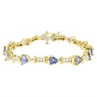 14K Yellow Gold Diamond Tanzanite Bracelet
