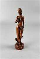 Chinese Boxwood Sculpture of Woman