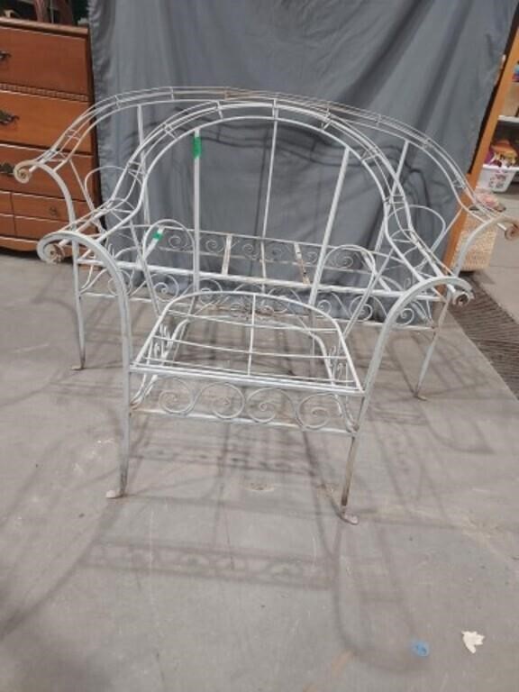 Metal Loveseat and Chair