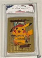 2023 Gold Foil Ash Pikachu Card