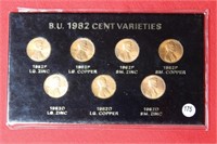 1982 Lincoln Cent Variety 7PC Set