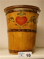 Decorated Wooden Sugar Bucket with Lid