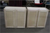 (2) 2-Door Unfinished Maple Cabinets,