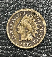 US 1863 Indiana Head Small Cent