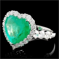 18K Gold Emerald 3.71ct & 1.47ctw Diam Ring