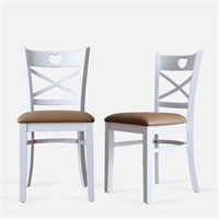 2 sets Morgenstern Cross Back Side Chair white hea