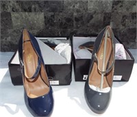 NIB Mary Jane style heels/shoes. Size 10. Navy