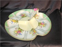 Porcelain Relish Dish w/ handle 1940a