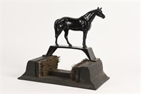 VINTAGE CAST BLACK HORSE BOOT SCRAPER