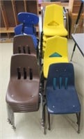 (25) Various child's classroom plastic seat