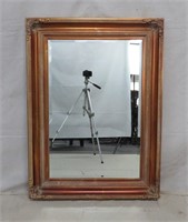 Large Beveled Mirror in Gold Leaf Frame