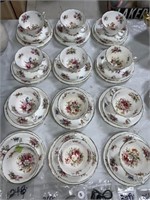 12 Floral Hammersley Teacups & Saucers And