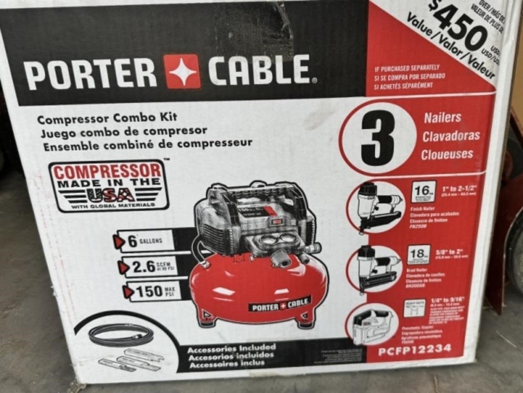 Porter Cable 6gal Compressor Combo Kit