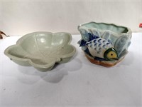 Pottery fish planter belmar 850 USA pottery dish