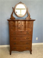 Antique chest with mirror