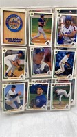 Baseball cards in a binder
