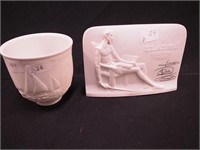 Two Lladro items: 3 1/2" cup with sailboats and