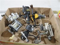 BOX OF FISHING REELS,BAIT CASTERS