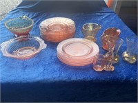 Depression dishes & carnival glassware & Charlie