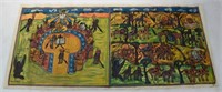 ETHIOPIAN DIPTYCH PAINTING OF ZODIAC ANIMALS