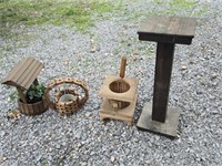 Four Wooden Planter / Plant Stands