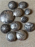 Sterling Silver Southwest Style Buttons & Button