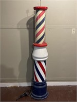 Incomplete Cast Iron and Porcelain Barber Pole