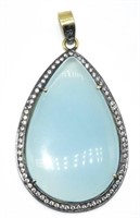 925 Sterling Silver 18.20 ct Chalcedony Pendant