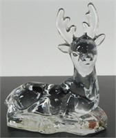 * Vintage Glass Deer Paperweight
