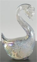 * Vintage Art Glass Swan Paperweight