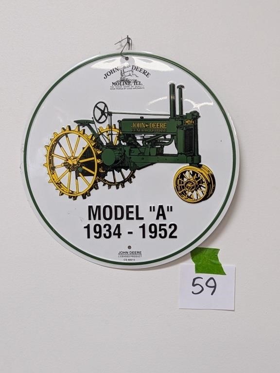 John Deere Model "A" Sign - 12"