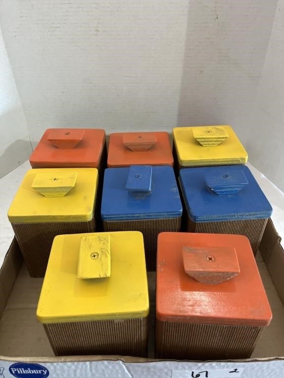 Flat of Wooden Boxes with Lids