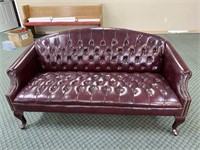 Leather Sofa, Cherry 63"