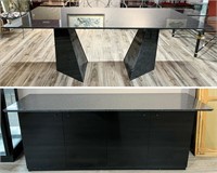 Morden Style Marble Dining Table & Side Cabinet