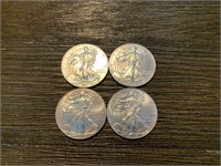 (4) 2013 Silver Dollars