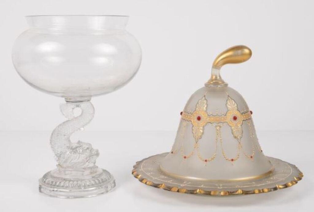Lot: Enamelled Cheese Dome, Dolphin Compote.