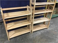 3 Folding Wooden Shelves