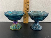 Carnival Glass Candle Holders