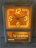 Winston cigarettes illuminated clock.