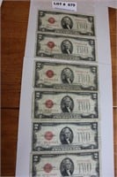 6-1928 Red $2 Dollar Notes