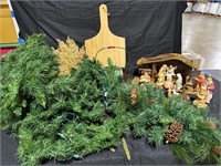 Nativity and Christmas decorations