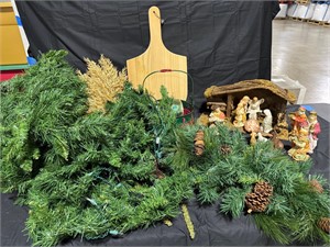 Nativity and Christmas decorations