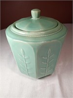8 3/4"  Shawnee Pottery Fern Octagonal Cookie Jar