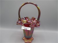 Fenton red Carnival 11" Cactus basket