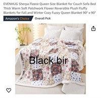 EVENHUG Sherpa Fleece Queen Size Blanket for Couch