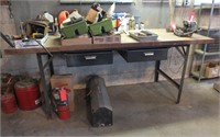 METAL WORK BENCH W/CRAFTOP